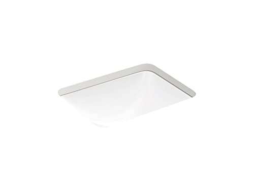 KOHLER 20000-0 Caxton Rectangle Undermount Bathroom Sink, 20-1/4" W x 15-11/16" L, White