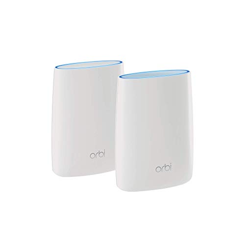 NETGEAR Orbi Tri-band Whole Home Mesh WiFi System with 3Gbps Speed (RBK50) – Router & Extender Replacement Covers Up to 5,000 sq. ft., 2-Pack Includes 1 Router & 1 Satellite White NETGEAR Orbi Tri-band Whole Home Mesh WiFi System with 3Gbps Speed (RBK50) – Router & Extender Replacement Covers Up to 5,000 sq. ft., 2-Pack Includes 1 Router & 1 Satellite White