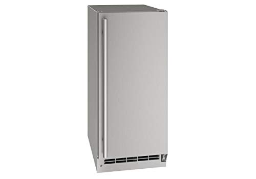 UONP115-SS01A 15" Outdoor Series Nugget Ice Maker with Drain Pump 90 lbs. Daily Ice Production 30 lbs. Ice Storage and LED Lighting in Stainless Steel