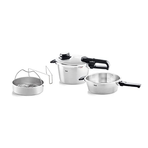 Fissler Vitavit Premium Pressure Cooker and Skillet Set with Steamer Insert, 2.6 Quarts & 4.8 Quarts Fissler Vitavit Premium Pressure Cooker and Skillet Set with Steamer Insert, 2.6 Quarts & 4.8 Quarts