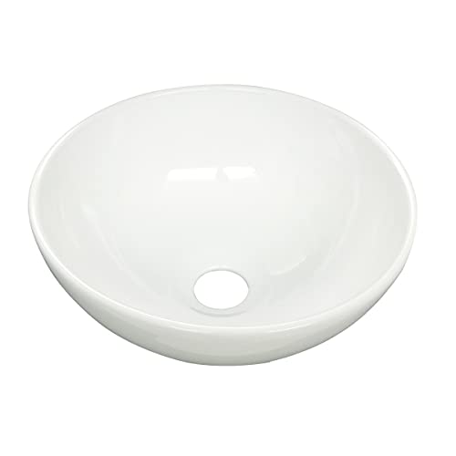 Renovators Supply Manufacturing Counter Top Bathroom Vessel Sink Small 11.25" Round White Vessel Sink
