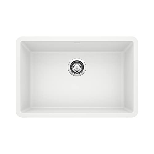 BLANCO, White 522429 PRECIS SILGRANIT Single Bowl Undermount Kitchen Sink