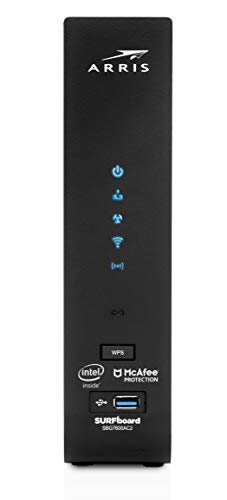 ARRIS Surfboard (32x8) Docsis 3.0 Cable Modem Plus AC2350 Dual Band Wi-Fi Router, Certified for Xfinity, Spectrum, Cox & More (SBG7600AC2-RB) RENEWED