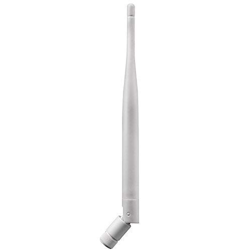 Dericam Universal 2.4G 5dBi WiFi Antenna for Security Camera/Router, WiFi Booster, Removable Antenna, Wireless Range Expander, RP-SMA Female Connector Inside, 5dBi, White
