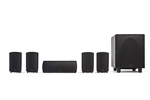 Definitive Technology ProCinema 6D - Compact 5.1 Channel Home Theater Speaker System (2019 Model) | 250-Watt Powered Subwoofer, Center Channel + 4 Speakers | Sleek, Modern Looks Match Any Décor, Black
