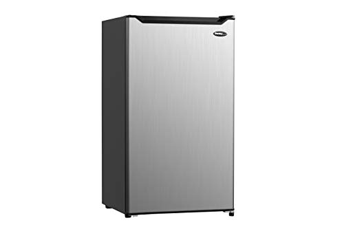 Danby DCR044B1SLM-6 4.4 Cu.Ft. Compact Refrigerator with Chiller-Mini Fridge for Bar, Dorm, Basement, Den, Kitchen, or Living Room, Stainless Steel