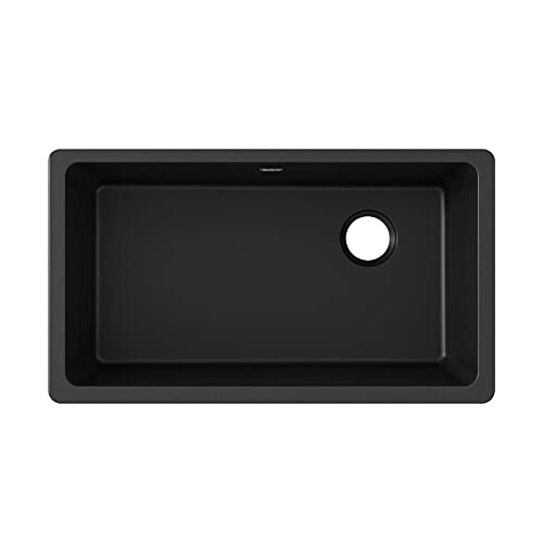 Elkay Quartz Classic ELGU13322BK0 Black Single Bowl Undermount Sink Elkay Quartz Classic ELGU13322BK0 Black Single Bowl Undermount Sink