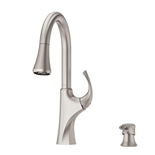 Pfister F-529-7MRGS Miri 1-Handle Easy Install Pull-Down Kitchen Faucet with Soap Dispenser, Spot Defense Stainless Steel Pfister F-529-7MRGS Miri 1-Handle Easy Install Pull-Down Kitchen Faucet with Soap Dispenser, Spot Defense Stainless Steel