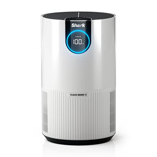 Shark HP102 Air Purifier with True HEPA, Microban Antimicrobial Protection, Cleans up to 500 Sq. Ft, Captures 99.98% of particles, dust, allergens, viruses, smoke, 0.1–0.2 microns, Odor Lock, White