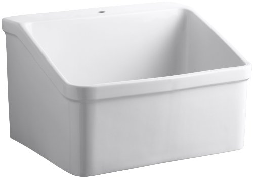 Kohler K-12793-0 Hollister Utility Sink with Single-Hole Faucet Drilling, White Kohler K-12793-0 Hollister Utility Sink with Single-Hole Faucet Drilling, White