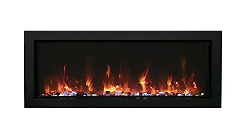 Amantii Panorama Indoor/Outdoor Extra Slim Built In Electric Fireplace (BI-40-XTRASLIM), 40-Inch