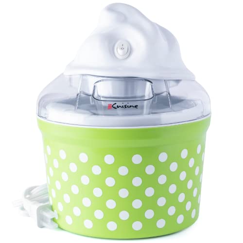 Euro Cuisine Ice Cream, Sorbet & Frozen Yogurt Maker - Homemade Gelato & Soft Serve Ice Cream Maker Machine with 4 Glass Cups - Double-Insulated Freezer Bowl, Mixing Paddle, Lid - 1.5 Quart Capacity