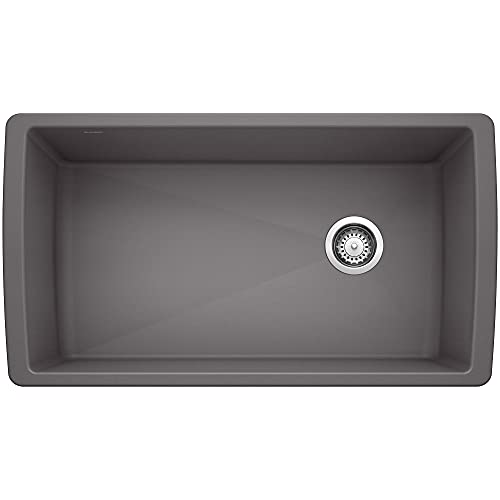BLANCO, Cinder 441764 DIAMOND SILGRANIT Super Single Undermount Kitchen Sink, 33.5" X 18.5"