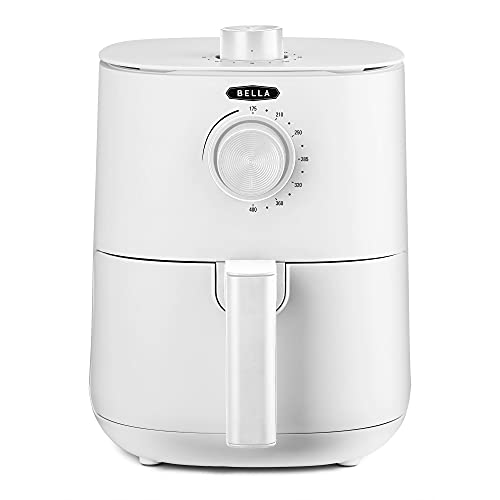 BELLA 2.9 Qt Manual Air Fryer Oven and 5-in-1 Multicooker with Removable Nonstick and Dishwasher Safe Crisping Tray and Basket, 1400 Watt Heating System, Matte White