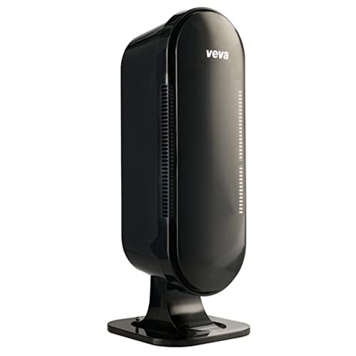 VEVA 8000 Black Air Purifier for Home, Pets Hair, Dander, Large Room, 325 Sq Ft., HEPA Filter & 4 Premium Activated Carbon Pre Filters Removes Allergens, Smoke, Dust, Pet & Odor for Home & Office