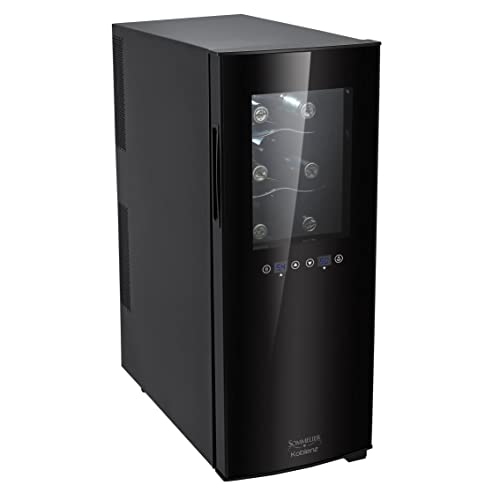 Koblenz 12-Bottle Free Standing Dual Zone Fridge and Chiller Wine Cooler, One Size, Black