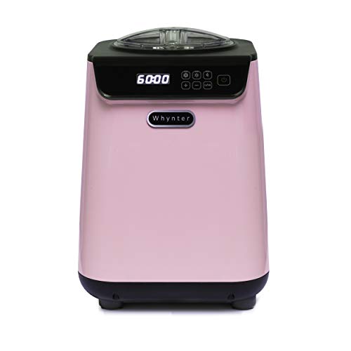 Whynter ICM-128BPS Upright Automatic Ice Cream Maker 1.28 Quart Capacity with Built-in Compressor, no pre-freezing, LCD Digital Display, Timer, with Stainless Steel Bowl Limited Black Pink Edition