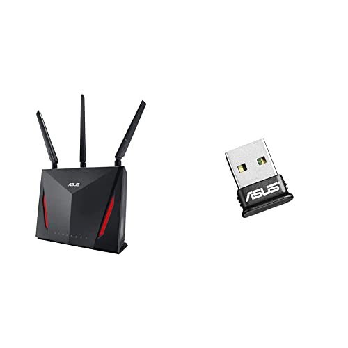 ASUS AC2900 WiFi Gaming Router (RT-AC86U) - Dual Band Gigabit Wireless Internet Router & ASUS USB-BT400 USB Adapter w/Bluetooth Dongle Receiver