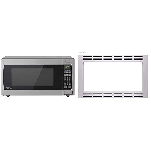 Panasonic Microwave Oven NN-SN766S, 1.6 Cubic Foot, 1250W & 27” Microwave Trim Kit for Panasonic 1.6 cu ft Microwave Ovens – NN-TK722SS (Stainless Steel)