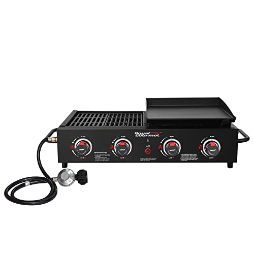 Royal Gourmet GD4002TB 4-Burner Grill & Griddle Combo, Black