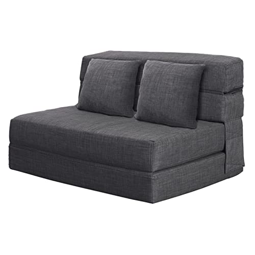ANONER 60" Fold Sofa Bed Couch Memory Foam with 2 Pillows Futon Sleeper Chair Guest Bed and Fold Out Couch,Washable Cover Queen Size, Dark Gray ANONER 60" Fold Sofa Bed Couch Memory Foam with 2 Pillows Futon Sleeper Chair Guest Bed and Fold Out Couch,Washable Cover Queen Size, Dark Gray