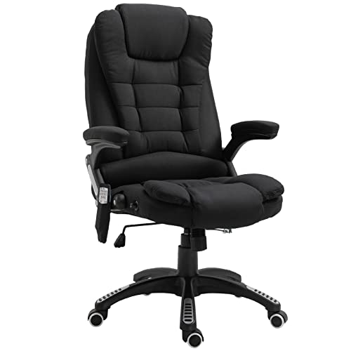 Vinsetto 6 Vibrating Massage Office Chair, 5 Modes High Back Executive Heated Chair with Reclining Backrest Padded Armrest, Black Vinsetto 6 Vibrating Massage Office Chair, 5 Modes High Back Executive Heated Chair with Reclining Backrest Padded Armrest, Black