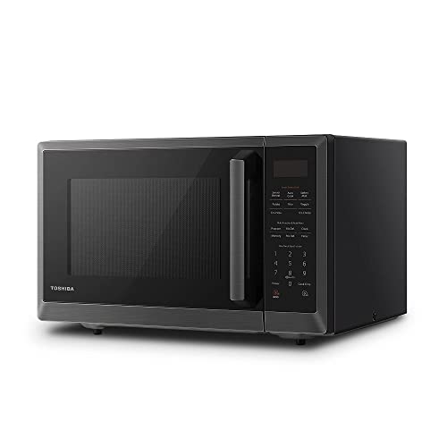 TOSHIBA ML2-EM12EA(BS) Countertop Microwave Oven With Stylish Design As Kitchen Essentials, Smart Sensor, ECO Mode & Mute Function, 1.2 Cu Ft With 12.4" Turntable, 1100W, Black Stainless Steel