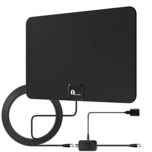 1byone Amplified HD Digital TV Antenna - Support 4K 1080p and All Older TV's - Indoor Smart Switch Amplifier Signal Booster - Coax HDTV Cable/AC Adapter 1byone Amplified HD Digital TV Antenna - Support 4K 1080p and All Older TV's - Indoor Smart Switch Amplifier Signal Booster - Coax HDTV Cable/AC Adapter