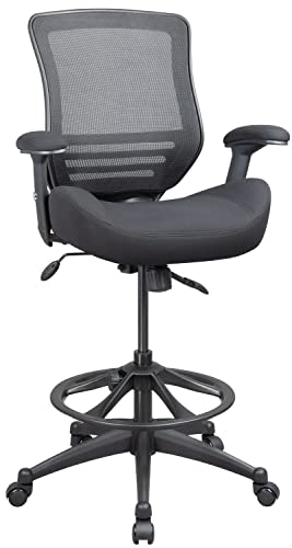 BOLISS Ergonomic Office Computer Drafting Desk Chair Height Adjusting Arm Waist Support Function and with Adjustable Foot Ring,400 lbs -Black