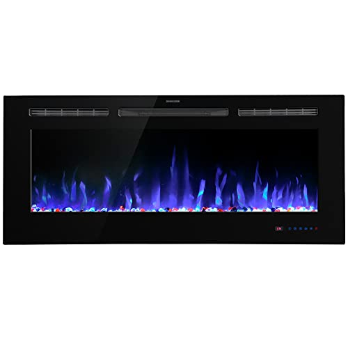 Dreamflame 50 inch Electric Fireplace Inserts,in Wall Recessed Fireplace Heater with Multicolor Flame,0-9H Timer,750/1500W,Black Chimenea para Sala(50" Dreamflame 50 inch Electric Fireplace Inserts,in Wall Recessed Fireplace Heater with Multicolor Flame,0-9H Timer,750/1500W,Black Chimenea para Sala(50"
