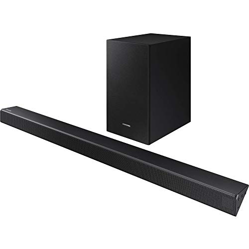 Samsung 2.1 Soundbar HW-R450 with Wireless Subwoofer, Bluetooth Compatible, Smart Sound Mode, Game Mode, 200-Watts Samsung 2.1 Soundbar HW-R450 with Wireless Subwoofer, Bluetooth Compatible, Smart Sound Mode, Game Mode, 200-Watts