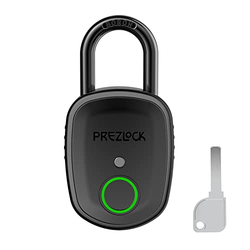 Fingerprint Padlock with Key Backup, 2keys, Prezlock, Smart Padlock with Keyless Biometric, Suitable for Outdoor and Heavy Duty, IP65 Waterproof. Fingerprint Padlock with Key Backup, 2keys, Prezlock, Smart Padlock with Keyless Biometric, Suitable for Outdoor and Heavy Duty, IP65 Waterproof.