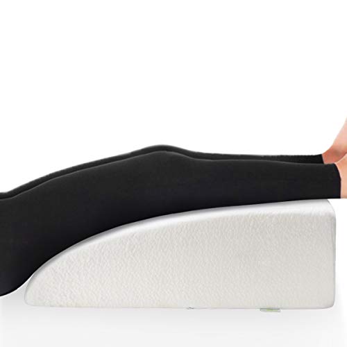 OasisSpace 8" Leg Rest Pillow, Leg Elevation Pillow Bed Wedge Post Surgery Elevated Cushion 1.5" Memory Foam Recovery Wedge for Back, Hip and Knee Pain Relief, Foot and Ankle Injury - Removable Cover