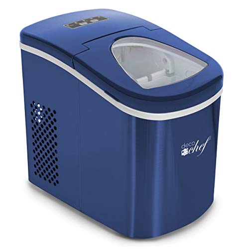Deco Rapid Portable Automatic Electric Countertop Ice Maker - 6 Great Colors Compact Top Load 26 Lbs. Per Day Great For Party Hosting Never Run Out Of Ice Again, Self Cleaning (Blue)