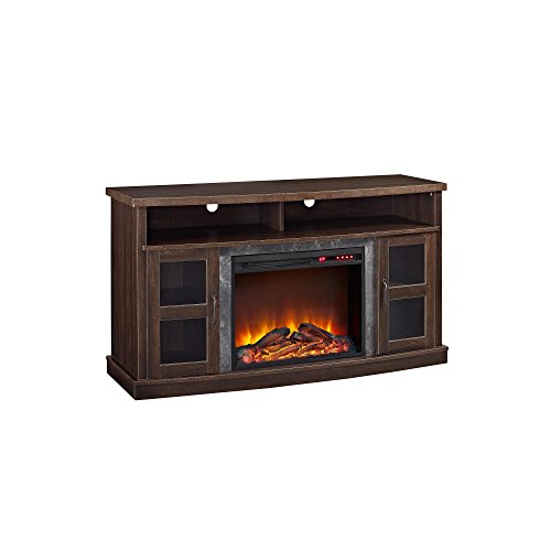 Ameriwood Home Barrow Creek Fireplace Console with Glass Doors for TVs up to 60", Espresso Ameriwood Home Barrow Creek Fireplace Console with Glass Doors for TVs up to 60", Espresso