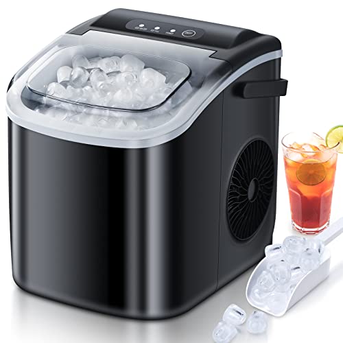 Countertop Ice Maker, Ice Maker Machine 6 Mins 9 Bullet Ice, 26.5lbs/24Hrs, Portable Ice Maker Machine with Self-Cleaning, Ice Bags, Ice Scoop, and Basket, Ice Maker for Home/Kitchen/Office/Party Countertop Ice Maker, Ice Maker Machine 6 Mins 9 Bullet Ice, 26.5lbs/24Hrs, Portable Ice Maker Machine with Self-Cleaning, Ice Bags, Ice Scoop, and Basket, Ice Maker for Home/Kitchen/Office/Party