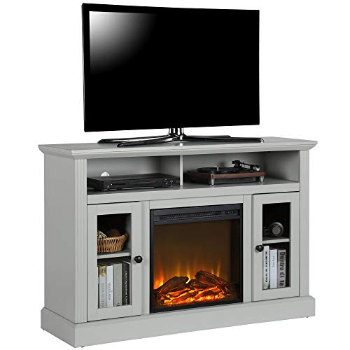 Ameriwood Home Chicago Electric Fireplace TV Console for TVs up to a 50", Dove Gray