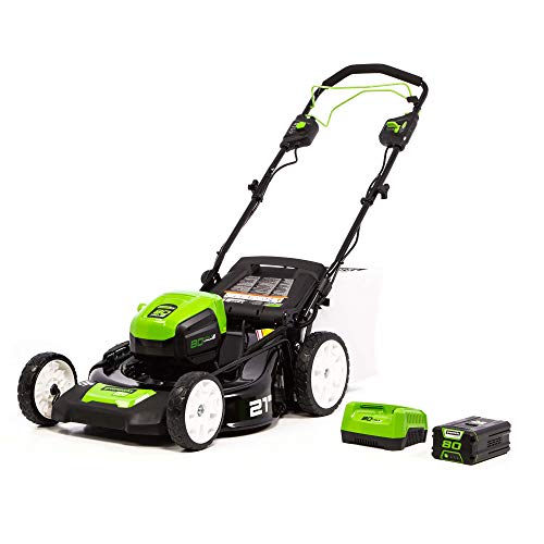 Greenworks Pro 21-Inch 80V Self-Propelled Cordless Lawn Mower, 5Ah Battery Included MO80L510