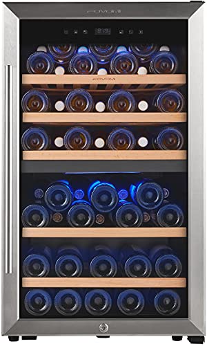 FOVOMI 20" Wine Cooler Fridge 52 Bottles (Bordeaux 750ml) Compressor Wine Cellars,Freestanding Dual Zone Refrigerator - Chiller for Kitchen,Home Bar FOVOMI 20" Wine Cooler Fridge 52 Bottles (Bordeaux 750ml) Compressor Wine Cellars,Freestanding Dual Zone Refrigerator - Chiller for Kitchen,Home Bar