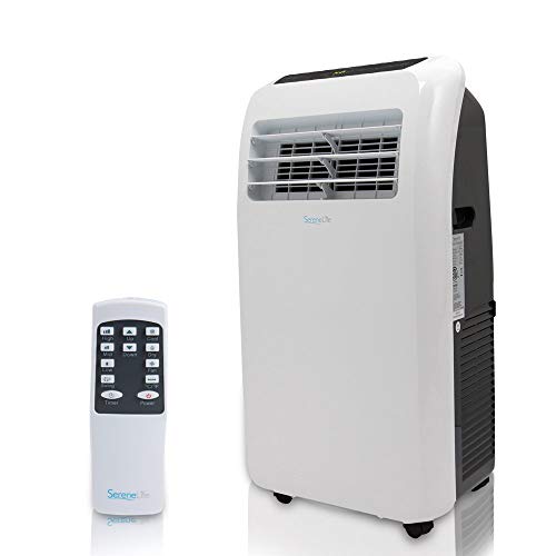 SereneLife SLPAC12.5 Portable Air Conditioner Compact Home AC Cooling Unit with Built-in Dehumidifier & Fan Modes, Quiet Operation, Includes Window Mount Kit, 12,000 BTU, White
