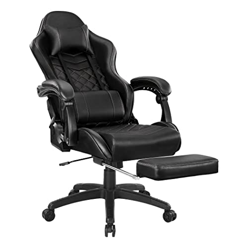 Blue Whale Heavy Duty Gaming Chair with Footrest and Massage, 350LBS Reinforced Base, High Back Racing Computer Chair with Adjustable Linked Armrest, PU Leather Ergonomic Office Chair Blue Whale Heavy Duty Gaming Chair with Footrest and Massage, 350LBS Reinforced Base, High Back Racing Computer Chair with Adjustable Linked Armrest, PU Leather Ergonomic Office Chair
