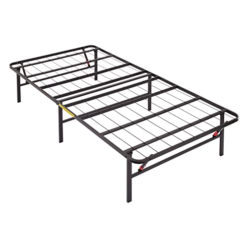 Amazon Basics Foldable Metal Platform Bed Frame with Tool Free Setup, 14 Inches High, Twin, Black