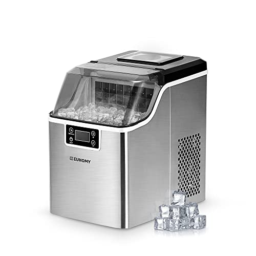 EUHOMY Ice Maker Machine Countertop, 2 Ways to Add Water,45Lbs/Day 24 Pcs Ready in 13 Mins, Self-Cleaning Portable Compact Ice Cube Maker with Ice Scoop & Basket, Perfect for Home/Kitchen/Office/Bar EUHOMY Ice Maker Machine Countertop, 2 Ways to Add Water,45Lbs/Day 24 Pcs Ready in 13 Mins, Self-Cleaning Portable Compact Ice Cube Maker with Ice Scoop & Basket, Perfect for Home/Kitchen/Office/Bar