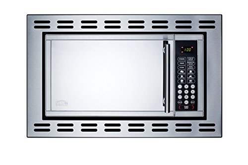 Summit OTR24 24 Inch Stainless Steel Built In 0.9 cu. ft. Capacity Microwave Oven with Trim Kit