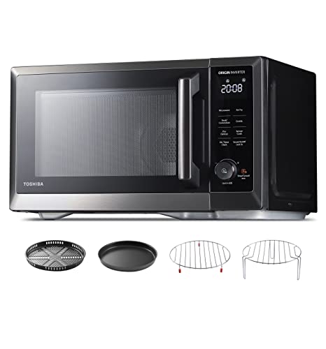 TOSHIBA 7-in-1 Countertop Microwave Oven Air Fryer Combo, MASTER Series, Inverter, Convection, Broil, Speedy Combi, Even Defrost, Humidity Sensor, Mute Function, 27 Auto Menu&47 Recipe, 1.0 cf 1000W TOSHIBA 7-in-1 Countertop Microwave Oven Air Fryer Combo, MASTER Series, Inverter, Convection, Broil, Speedy Combi, Even Defrost, Humidity Sensor, Mute Function, 27 Auto Menu&47 Recipe, 1.0 cf 1000W