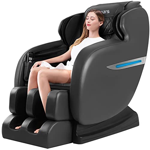 Massage Chair, Full Body Shiatsu Massage Recliner, 8 Fixed Massage Rollers Zero Gravity Massage Chair with Airbags Bluetooth Speakers Heat Function Foot Roller LED Light for Home