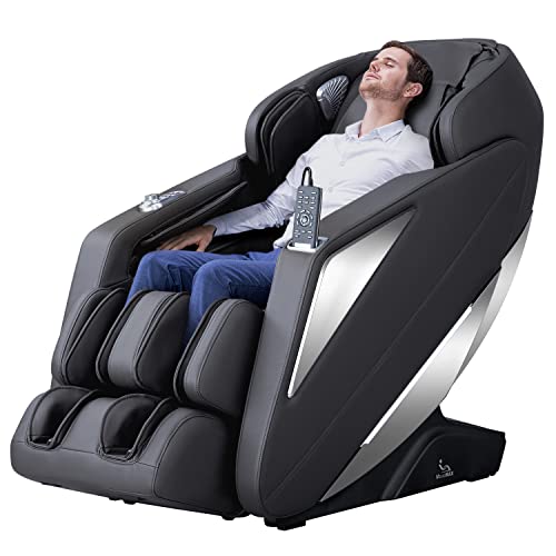 MassaMAX 2022 Massage Chair Recliner, Zero Gravity Full Body Yoga Stretching with Intelligent AI Voice Control, SL Track, Foot Rollers, Shiatsu (Black)