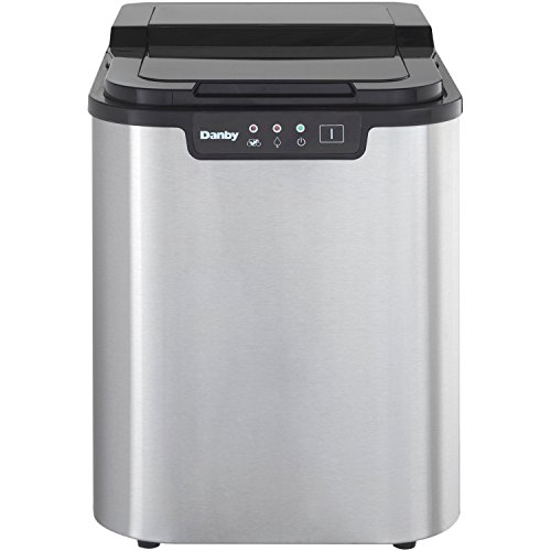 Danby DIM2500SSDB Portable Ice Maker, Countertop Ice Machine Makes 25 lbs of Ice A Day,LED Controls & Self-Clean Mode