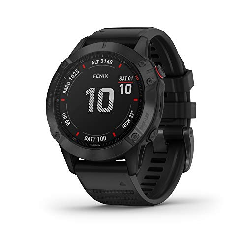 Garmin Fenix 6 Pro, Premium Multisport GPS Watch, Features Mapping, Music, Grade-Adjusted Pace Guidance and Pulse Ox Sensors, Black Garmin Fenix 6 Pro, Premium Multisport GPS Watch, Features Mapping, Music, Grade-Adjusted Pace Guidance and Pulse Ox Sensors, Black