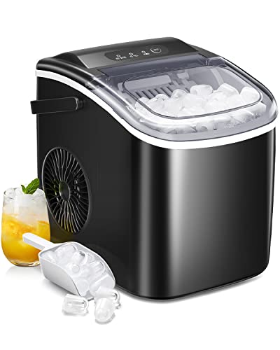 AGLUCKY Ice Makers Countertop,Protable Ice Maker Machine with Handle,Self-Cleaning Ice Maker, 26Lbs/24H, 9 Ice Cubes Ready in 8 Mins, for Home/Office/Kitchen (Black) AGLUCKY Ice Makers Countertop,Protable Ice Maker Machine with Handle,Self-Cleaning Ice Maker, 26Lbs/24H, 9 Ice Cubes Ready in 8 Mins, for Home/Office/Kitchen (Black)